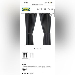 Dark gray room darkening curtains